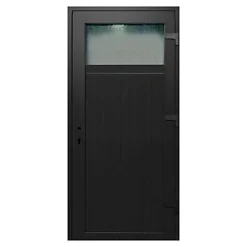 Porte de service pvc gris anthracite ext. et blanc int 80 x h.205 cm poussant gauche-