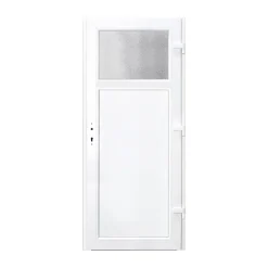 Porte de service pvc gris anthracite ext. et blanc int 90 x h.205 cm poussant gauche