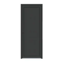 Porte de service pvc pleine gris anthracite ext. et blanc int. 80 x h.205 cm poussant droit
