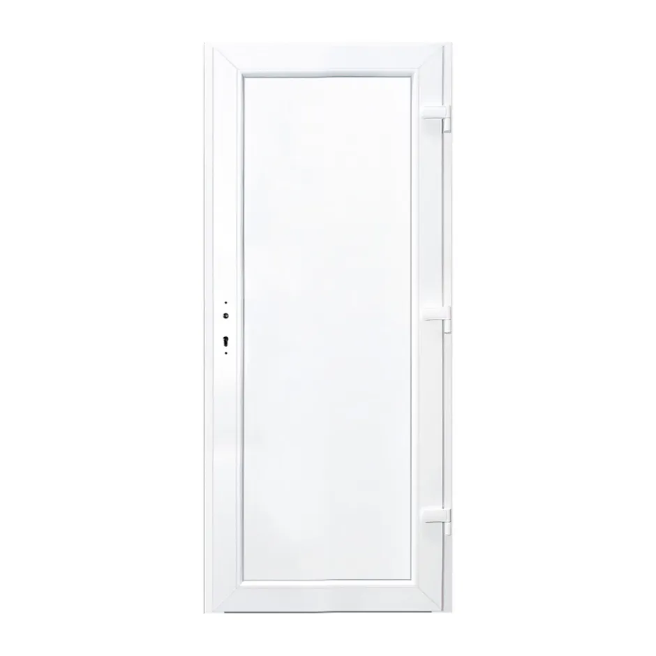 Porte de service pvc pleine gris anthracite et blanc 90 x h.205 cm poussant gauche- Sale