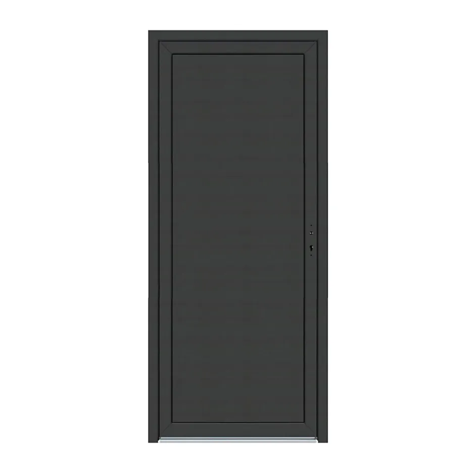 Porte de service pvc pleine gris anthracite et blanc 90 x h.205 cm poussant gauche- Sale