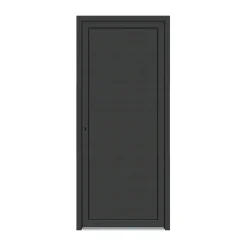 Porte de service pvc pleine gris anthracite ext. et blanc int. 90 x h.205 cm poussant droit