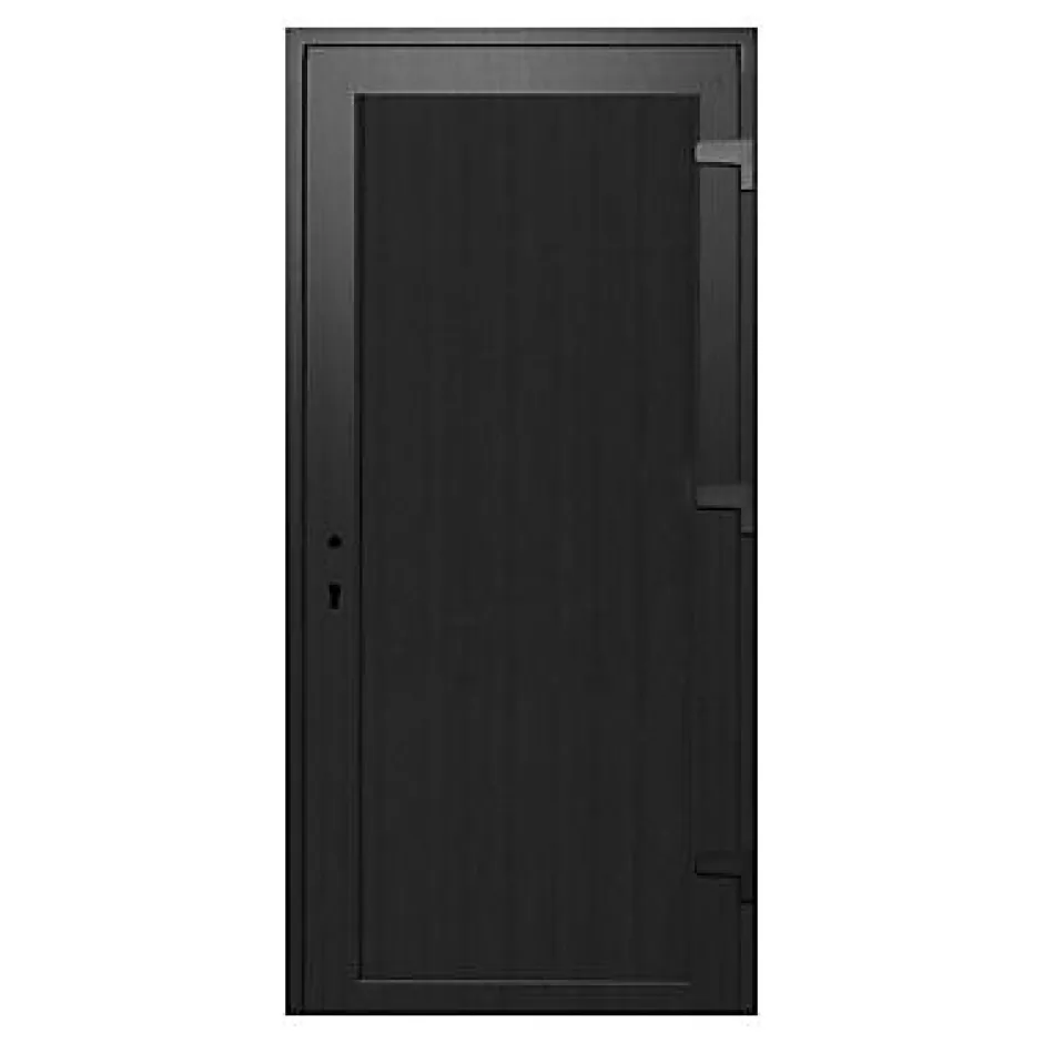 Porte de service pvc pleine gris anthracite ext. et blanc int. 80 x h.205 cm poussant gauche- Discount