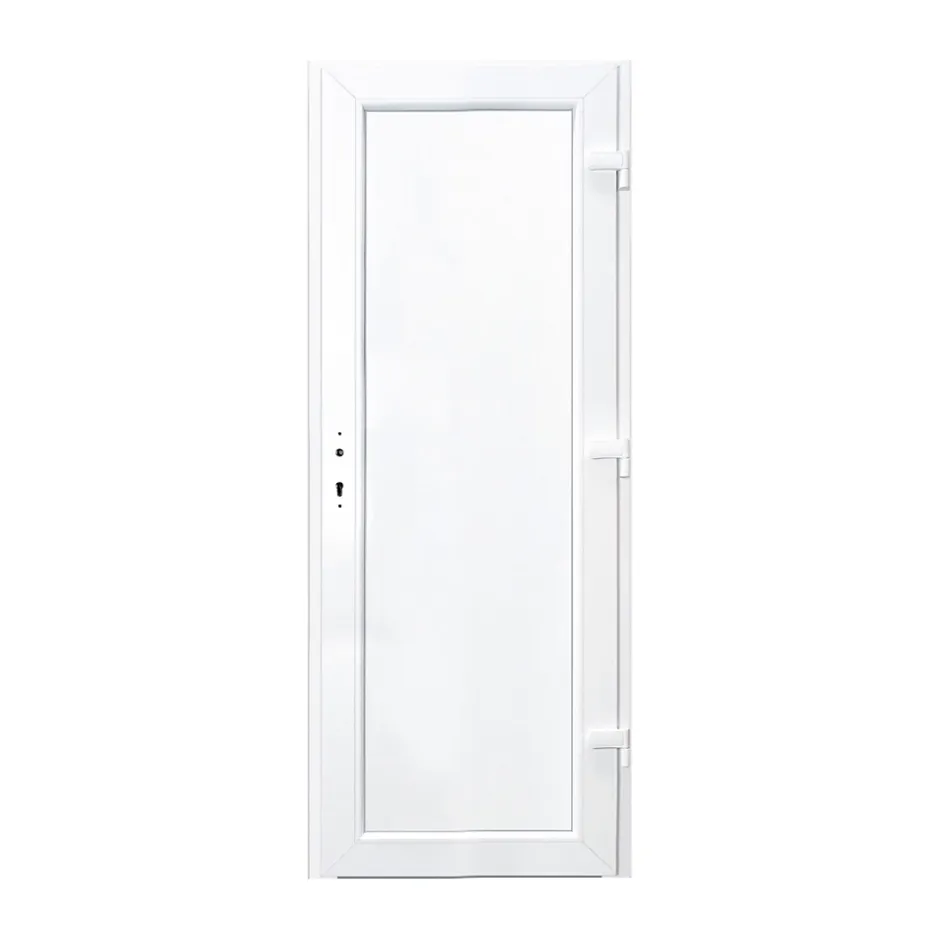 Porte de service pvc pleine gris anthracite ext. et blanc int. 80 x h.205 cm poussant gauche- Discount