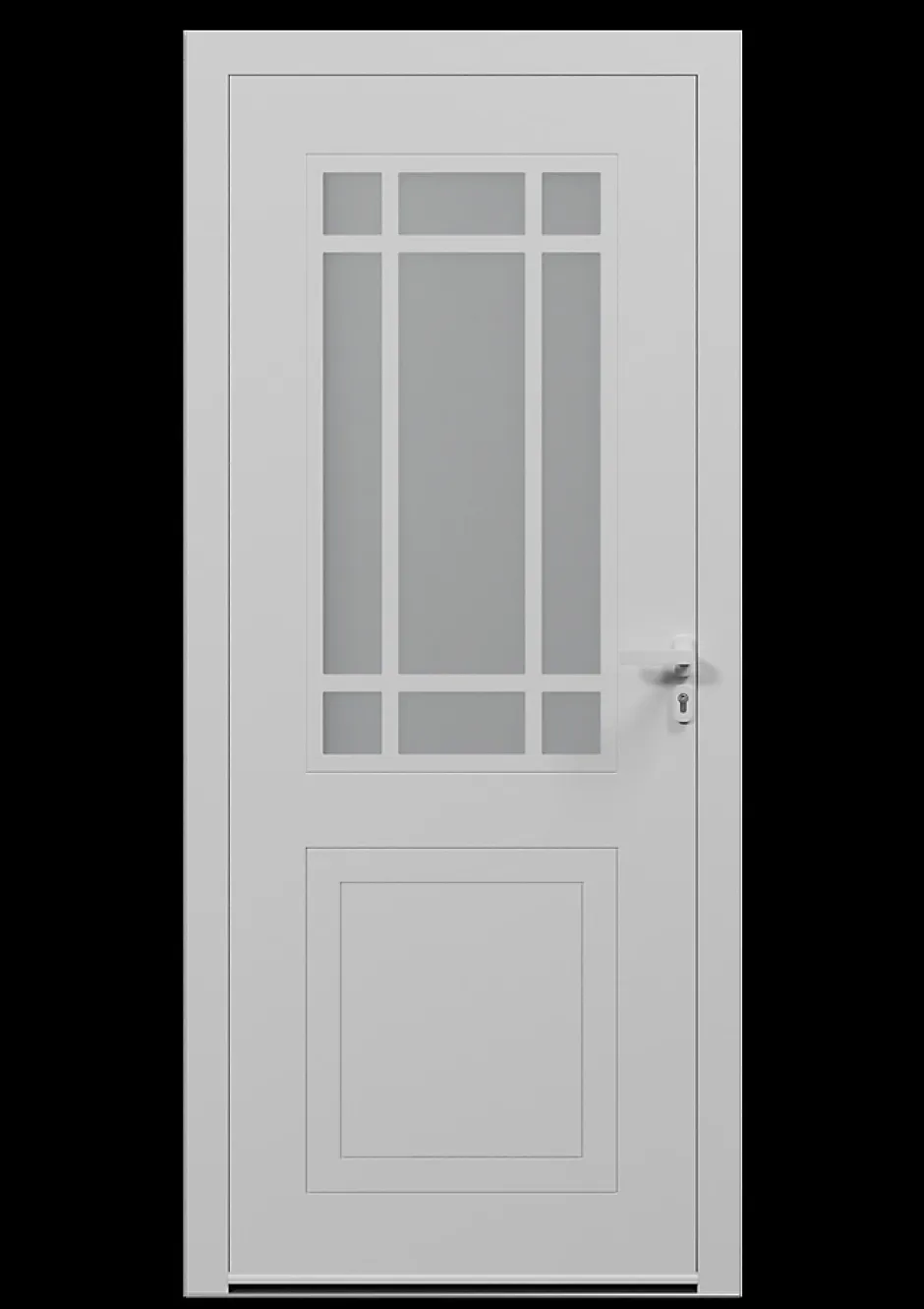 4ALU Porte d'entrée alu blanc Betina H.215 x l.90 cm poussant gauche