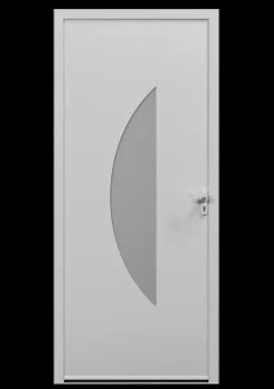 4ALU Porte d'entrée alu blanc Demi Lune H.215 x l.90 cm poussant gauche
