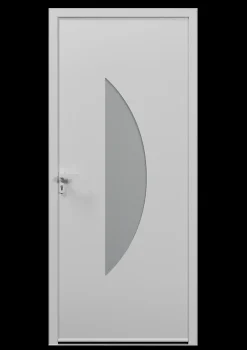 4ALU Porte d'entrée alu blanc Demi Lune H.215 x l.90 cm poussant droit