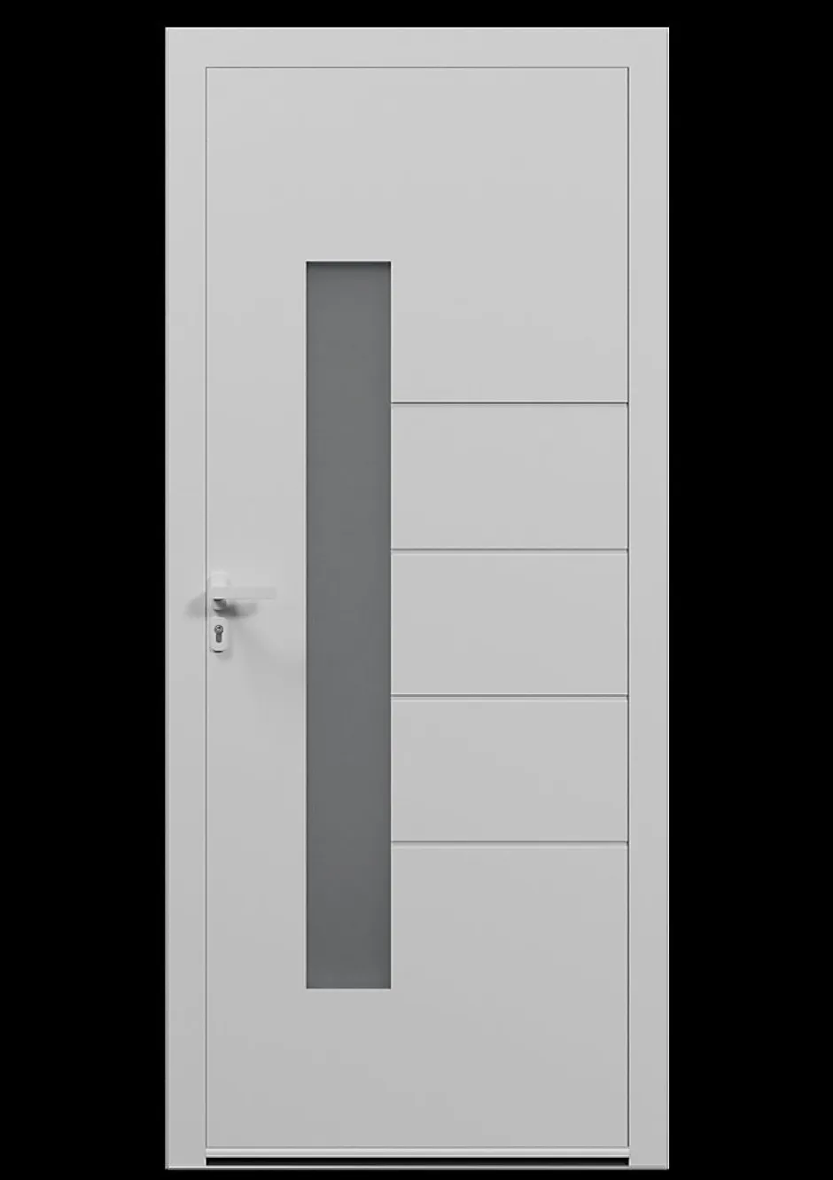 4ALU Porte d'entrée alu blanc Harumi H.215 x l.90 cm poussant droit