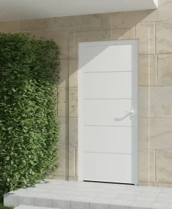 4ALU Porte d'entrée alu blanc Madryn H.215 x l.90 cm poussant droit