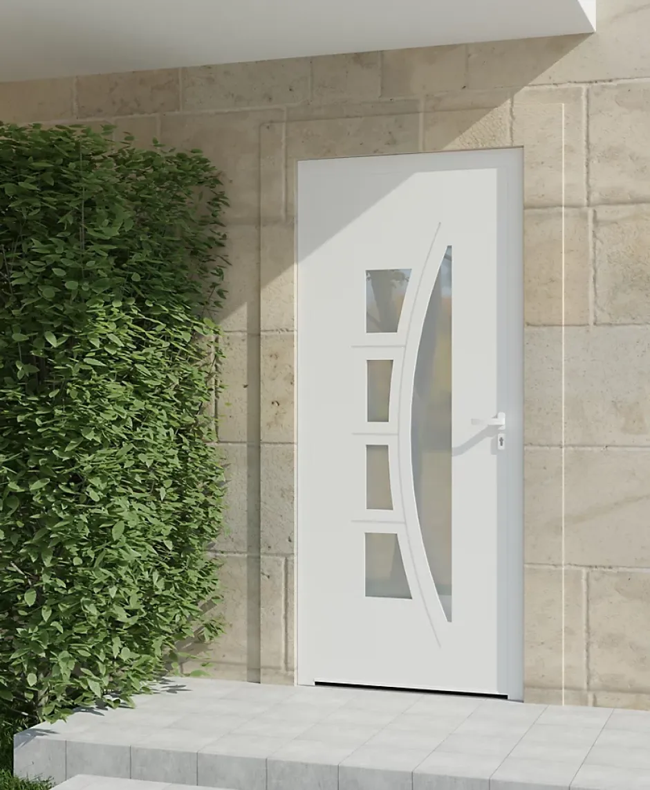 Porte d'entrée alu blanc Rylie H.215 x l.90 cm poussant gauche-4ALU