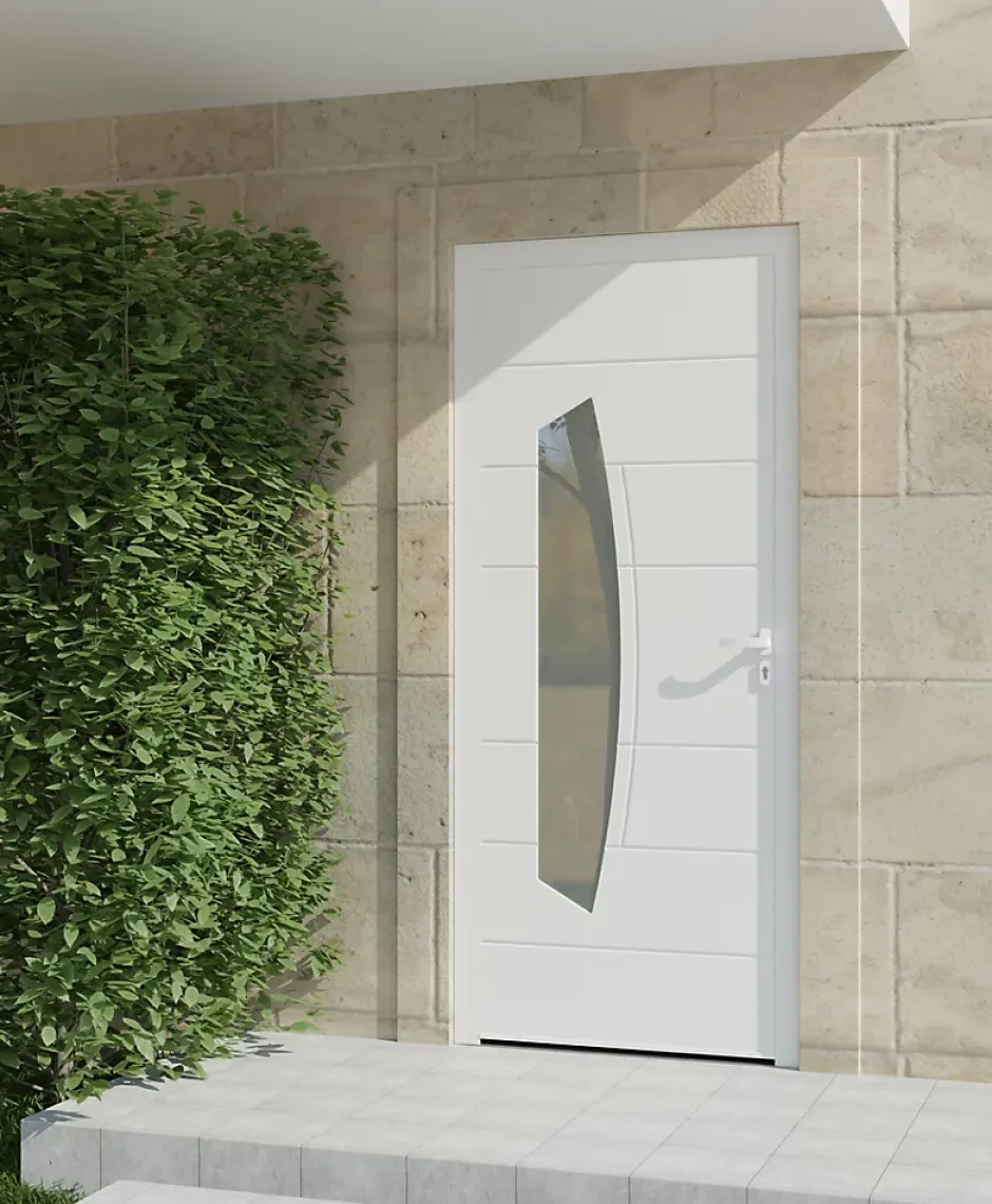 Porte d'entrée alu blanc Tegan H.215 x l.90 cm poussant gauche-4ALU New