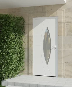 Porte d'entrée alu blanc Zaria H.215 x l.90 cm poussant gauche-4ALU Clearance