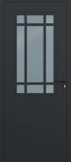 4ALU Porte d'entrée alu gris Betina H.215 x l.90 cm poussant gauche