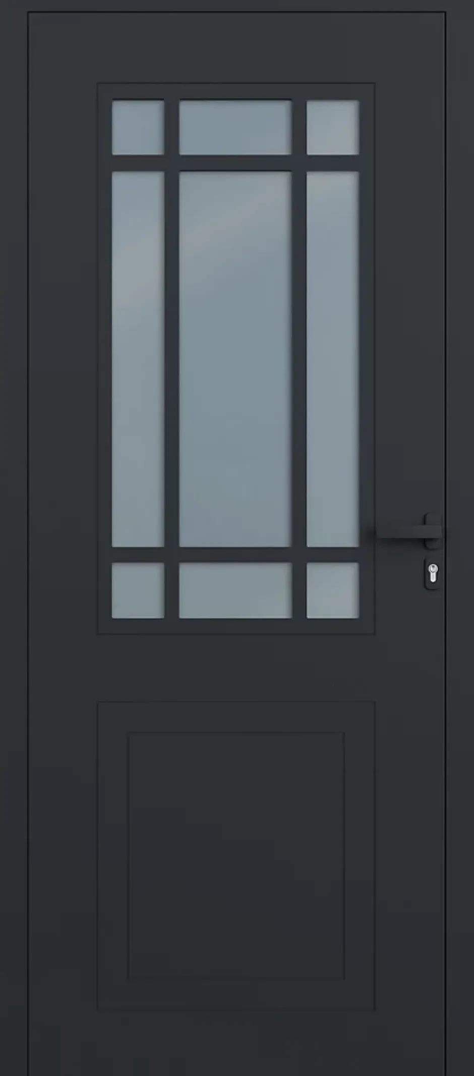 4ALU Porte d'entrée alu gris Betina H.215 x l.90 cm poussant gauche