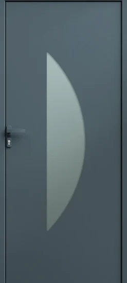 Porte d'entrée alu gris Demi Lune H.215 x l.90 cm poussant droit-4ALU New