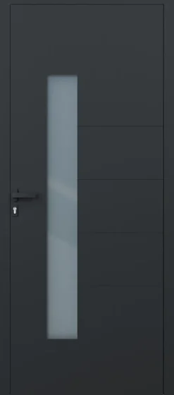 4ALU Porte d'entrée alu gris Harumi H.215 x l.90 cm poussant droit