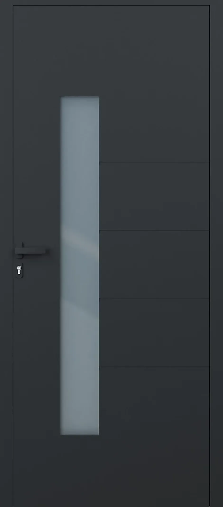 4ALU Porte d'entrée alu gris Harumi H.215 x l.90 cm poussant droit