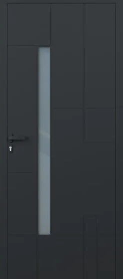 Porte d'entrée alu gris Imani H.215 x l.90 cm poussant droit-4ALU