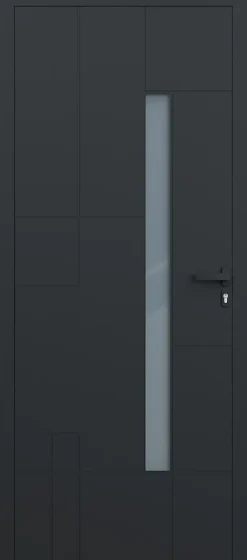 4ALU Porte d'entrée alu gris Imani H.215 x l.90 cm poussant gauche