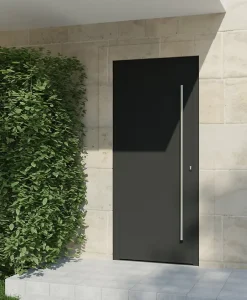 4ALU Porte d'entrée alu gris Kapas H.215 x l.90 cm poussant gauche