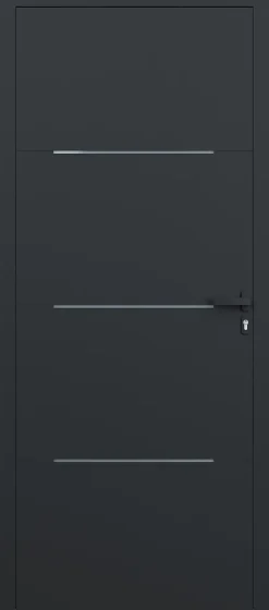 4ALU Porte d'entrée alu gris Leme H.215 x l.90 cm poussant gauche