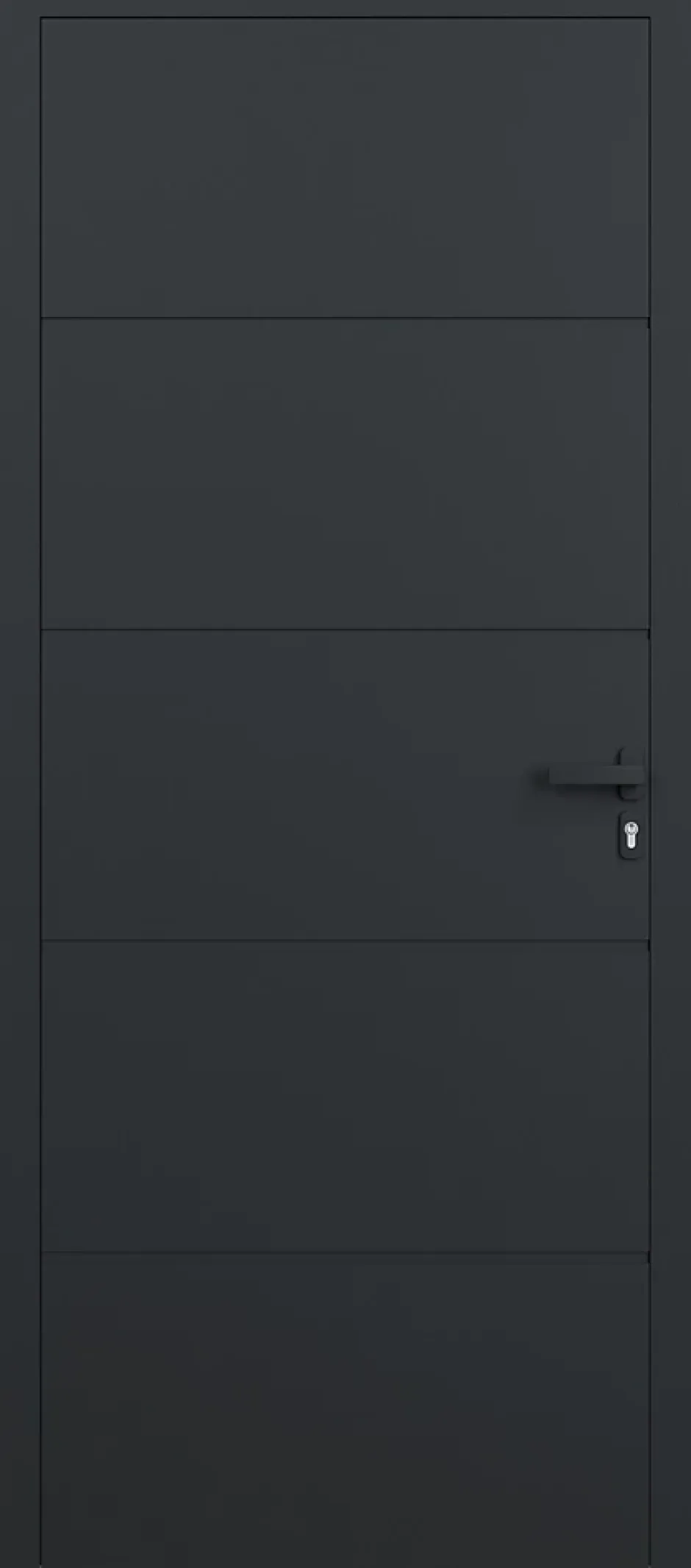 Porte d'entrée alu gris Madryn H.215 x l.90 cm poussant droit-4ALU Online