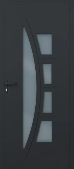 4ALU Porte d'entrée alu gris Rylie H.215 x l.90 cm poussant droit