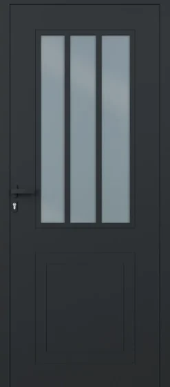 Porte d'entrée alu gris Sestri H.215 x l.90 cm poussant gauche-4ALU Hot