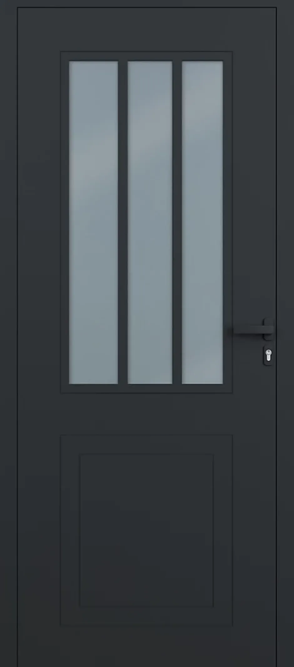 Porte d'entrée alu gris Sestri H.215 x l.90 cm poussant droit-4ALU Online