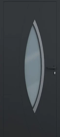 Porte d'entrée alu gris Zaria H.215 x l.90 cm poussant gauche-4ALU Clearance