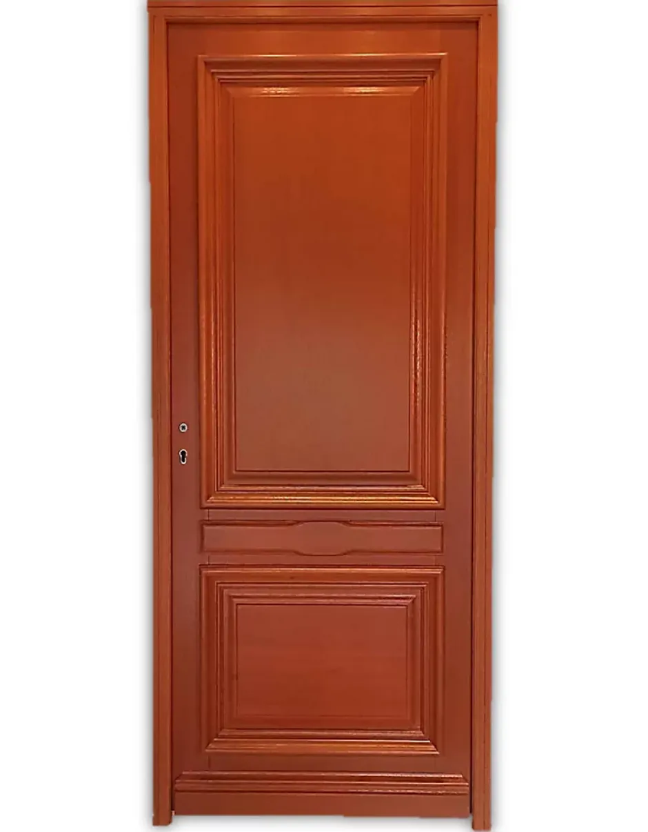 Gd Menuiseries Porte D'entrée Bois Pleine Safran, H.215xl.90 Côte Tableau P.droit, Poignee, Barillet