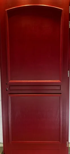 Porte D'entrée Bois Pleine Carene Rouge Ral 3004, H.215xl.90 Côte Tableau, P.droit-Gd Menuiseries Discount