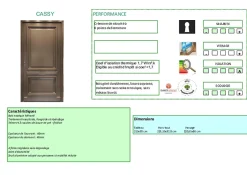 Porte D'entrée Bois Pleine Cassy Gris Ral 7039, H.215xl.90 Côte Tableau P.droit-Gd Menuiseries Clearance