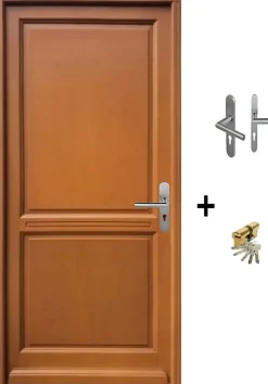 Porte D'entrée Bois Pleine Eyden, H.215xl.90 Côte Tableau P.gauche, Poignée, Barillet-Gd Menuiseries Hot