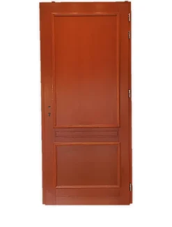Gd Menuiseries Porte D'entrée Bois Pleine Safran, H.215xl.90 Côte Tableau P. Gauche