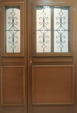 Gd Menuiseries Porte D'entrée Bois Tiercée Vitrée Vauban H.215 X L.120 Côte Tableau P. Gauche