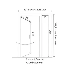 Gd Menuiseries Porte D'entrée Bois Tiercée Vitrée Vauban H.215 X L.120 Côte Tableau P. Gauche