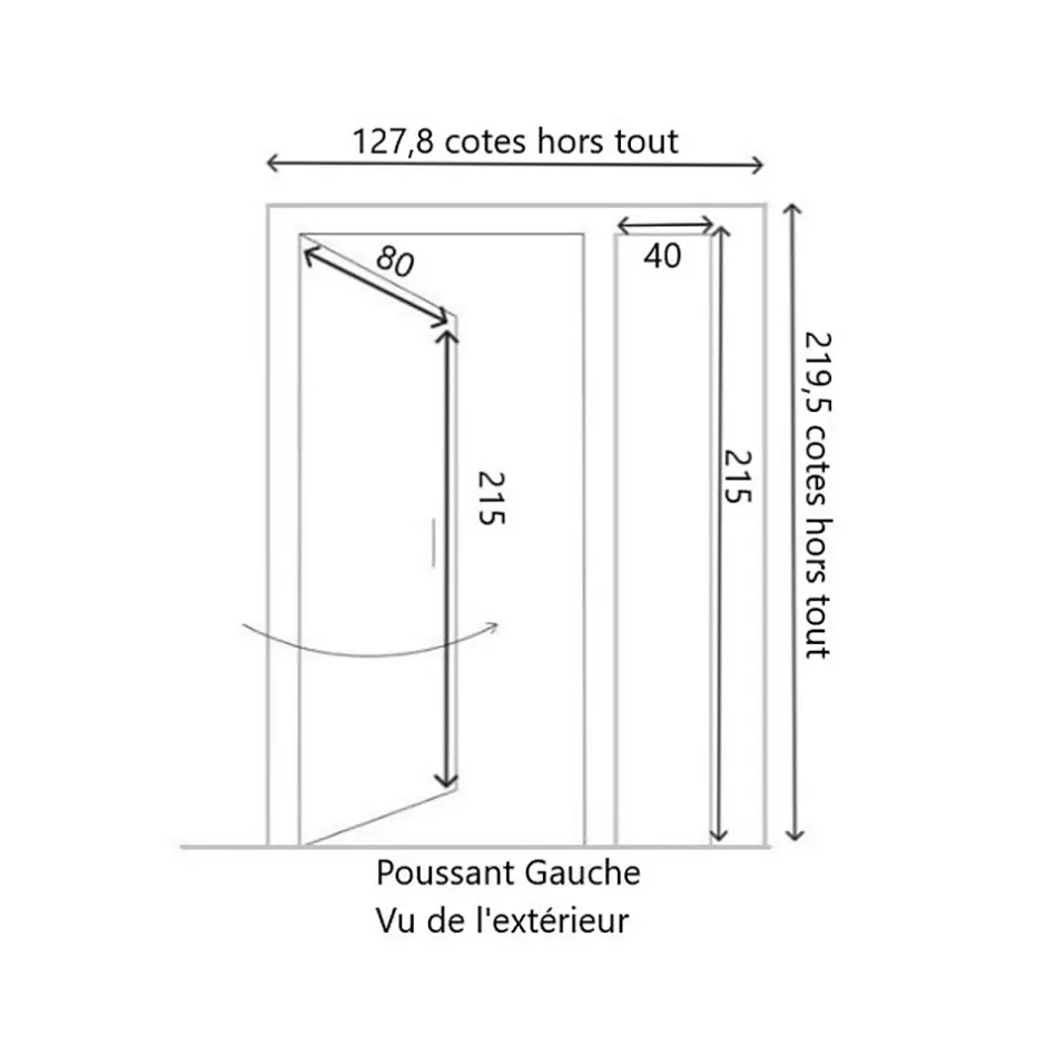 Gd Menuiseries Porte D'entrée Bois Tiercée Vitrée Vauban H.215 X L.120 Côte Tableau P. Gauche