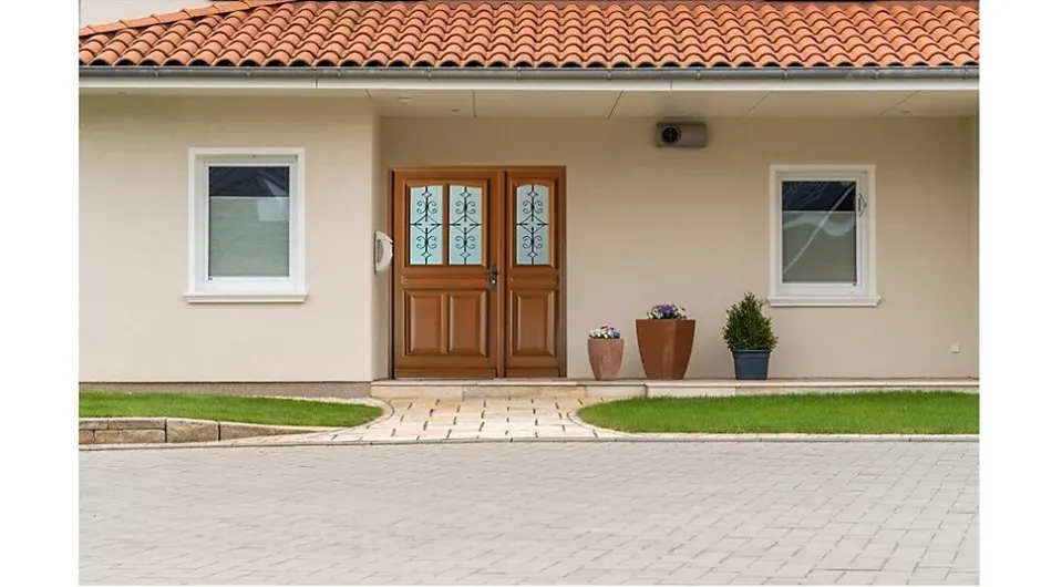 Gd Menuiseries Porte D'entrée Bois Tiercée Vitrée Vauban H.215 X L.120 Côte Tableau P. Gauche