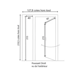 Gd Menuiseries Porte D'entrée Bois Tiercée Vitrée Vauban H.215 X L.120 Côte Tableau P.droit