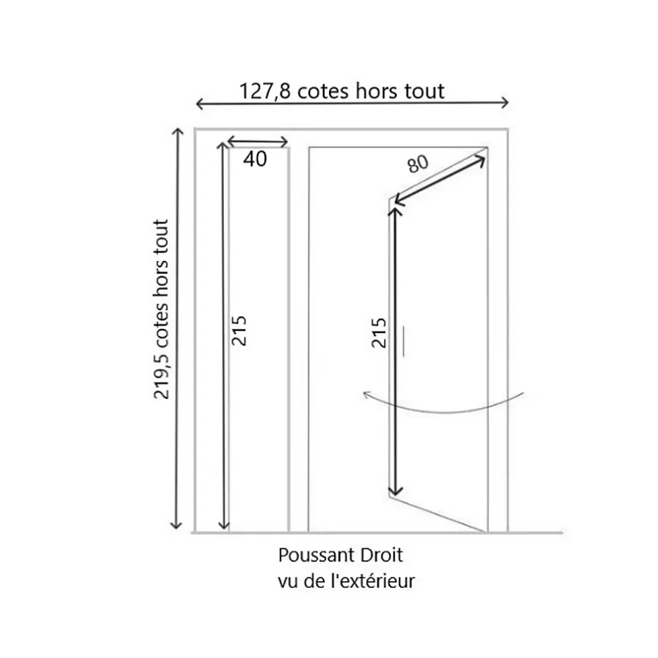 Gd Menuiseries Porte D'entrée Bois Tiercée Vitrée Vauban H.215 X L.120 Côte Tableau P.droit