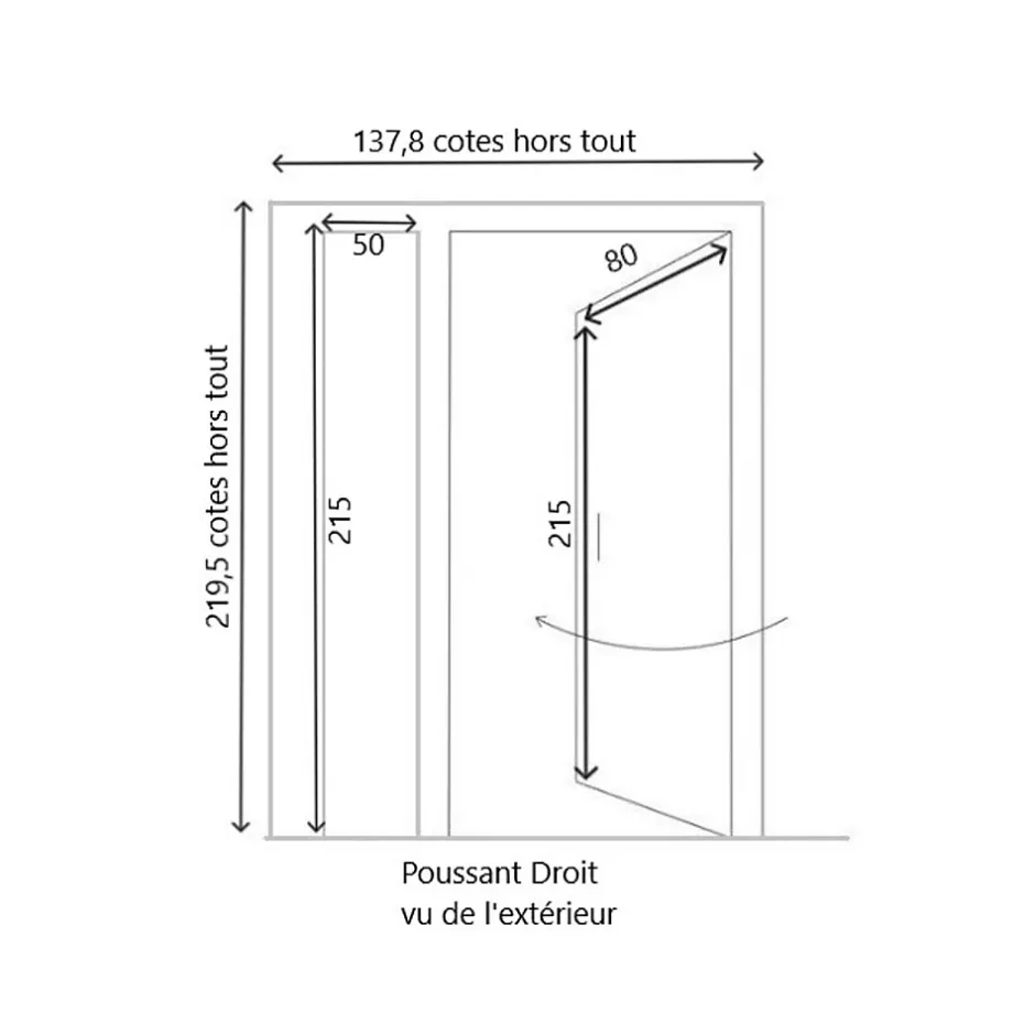 Porte D'entrée Bois Tiercée Vitrée Vauban H.215xl.130 Côte Tableau P.droit Poignée, Barillet-Gd Menuiseries New