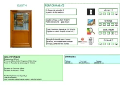 Gd Menuiseries Porte D'entrée Bois Vitrage Transparent, Elioth, H.215xl.90 Côte Tableau P.droit Poignée, Barillet