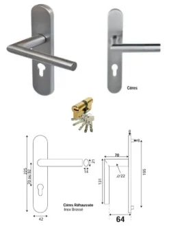 Porte D'entrée Bois Vitrée Alexa Gris Ral7016, H.215xl.80 Côte Tableau P.gauche, Poignée, Barillet-Gd Menuiseries Hot