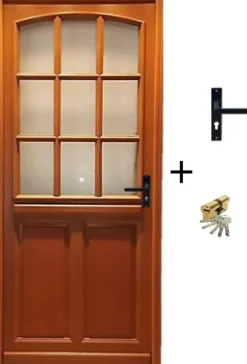 Gd Menuiseries Porte D'entrée Bois Vitrée Alena, H.215xl.90 Côte Tableau P.gauche, Poignée, Barillet