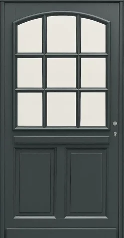 Gd Menuiseries Porte D'entrée Bois Vitrée Alexa Gris Ral7016, H.215xl.90 Côte Tableau P.gauche