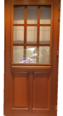 Gd Menuiseries Porte D'entrée Bois Vitrée Agatha, H.215xl.80 P,gauche Côte Tableau, Poignée, Barillet