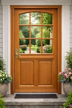 Gd Menuiseries Porte D'entrée Bois Vitrée Agatha, H.215xl.90 Côte Tableau, P.droit, Poignée, Barillet