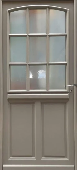 Gd Menuiseries Porte D'entrée Bois Vitrée Alban Gris Ral 7039, H.215xl.90 Côte Tableau P. Gauche