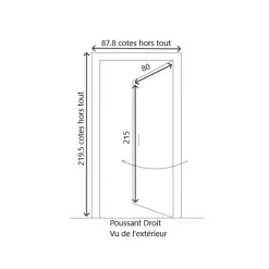 Gd Menuiseries Porte D'entrée Bois Vitrée Alena, H.215xl.80 Côte Tableau P.droit